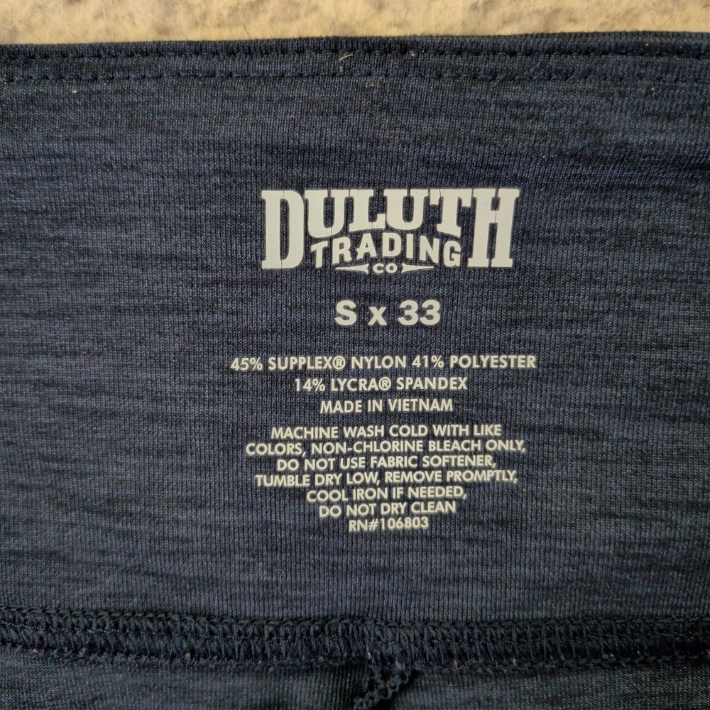 Duluth Trading Co Womens Small 33 Tall Dark Blue Straight Leg Yoga Pants Pockets - Picture 7 of 8
